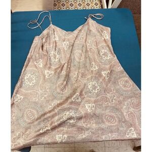 Vintage Solange Womens Plus Size 22/24 Paisley Satin Chemise Nightgown